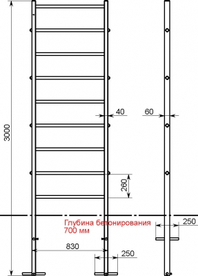 Профессиональная шведская стенка Kampfer KSW professional Outdoor